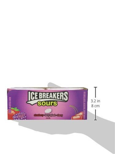 Ice Breakers Sours, Mints, Strawberry, Berry Splash, Cherry, 6ct Box Size